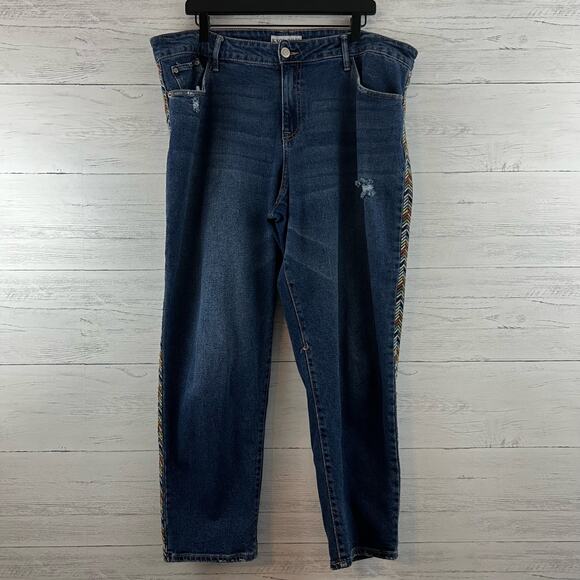 Knox Rose Chevron Embroidered Jeans Size 16 - Picture 1 of 9